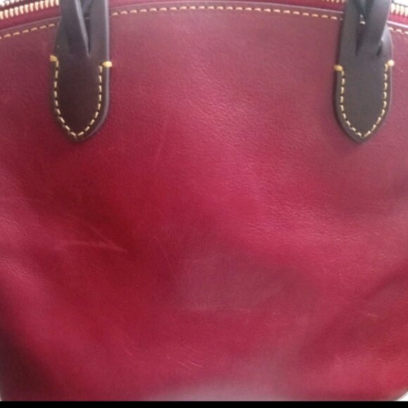 Dooney & Bourke Heidi Satchel Florentine Leather Red Women's Handbag Purse Girl - Picture 7 of 12